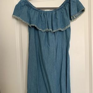 Off the shoulder jean sundress